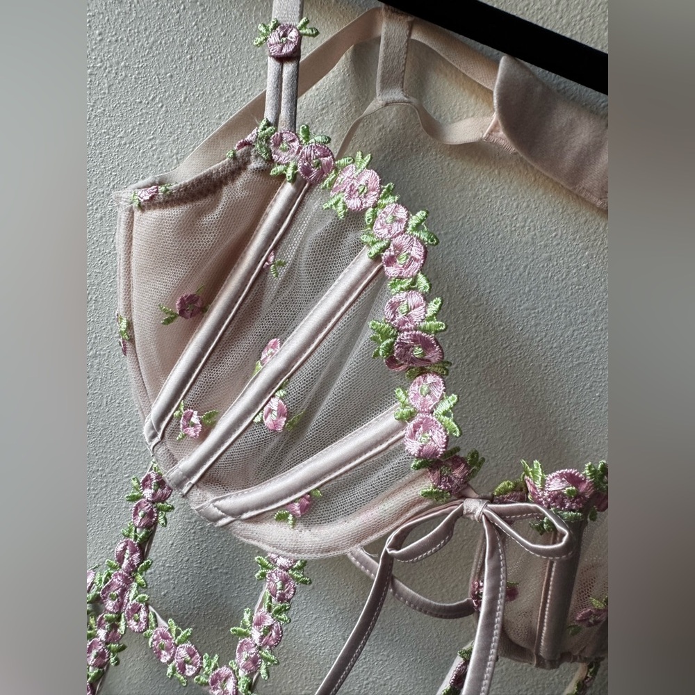 Victoria Secret Floral Embroidered Lingerie Bodysuit